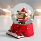 Сувенир полистоун водяной шар "Олень-пухляш со скворечником" 6,5х6,5х8,5 см (комплект 4 шт) - фото 21727898