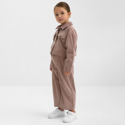 Костюм для девочки KAFTAN Velvet, размер 30 (98-104 см), цвет кофе