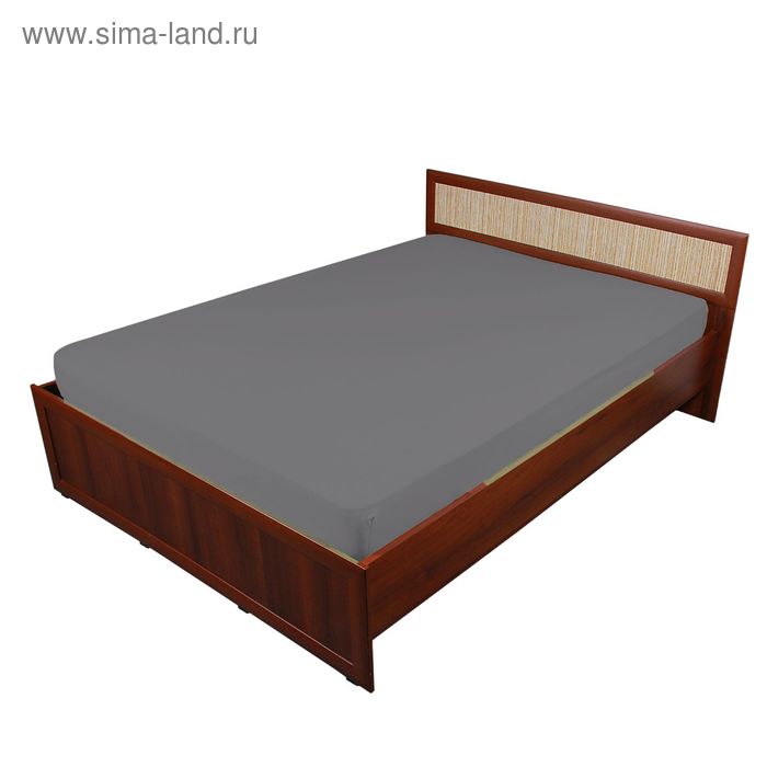 Трикотажная простыня на резинке 160*200*20 см, серый, хлопок - Фото 1