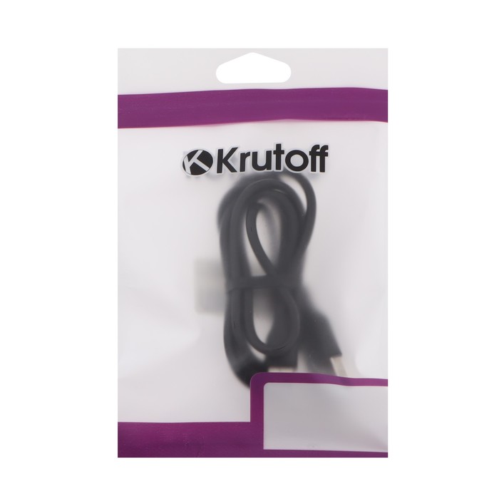 Кабель Krutoff Classic, Type-C - USB, 1.5 А, 1 м, TPE  покрытие, черный - фото 1904600564