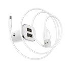 Автомобильное зарядное устройство Borofone BZ12, 2xUSB, 2.4 А, кабель Type-C, белое - фото 51456980 Автомобильное зарядное устройство Borofone BZ12, 2xUSB, 2.4 А, кабель Type-C, белое - фото 51456980