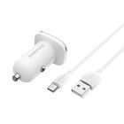 Автомобильное зарядное устройство Borofone BZ12, 2xUSB, 2.4 А, кабель Type-C, белое - фото 51456981 Автомобильное зарядное устройство Borofone BZ12, 2xUSB, 2.4 А, кабель Type-C, белое - фото 51456981