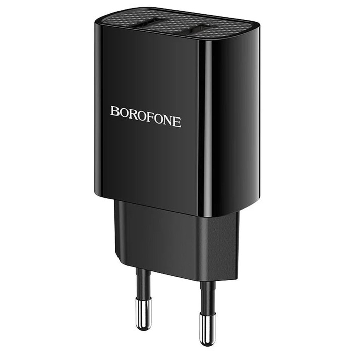 Сетевое зарядное устройство Borofone BA53A, 2xUSB, 2.1 А, кабель Type-C, чёрное - фото 51457012