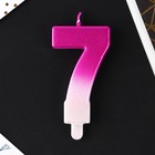 УЦЕНКА Свеча-цифра для торта «7», бело-розовая - Фото 3