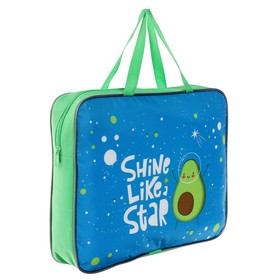 

Папка с ручками текстильная А4, 335 х 260 х 55 мм, ПШ-11 "Космический авокадо" (твёрдое дно)