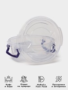 Контейнер пищевой, 300 мл, d=12 см, h=5 см, круглый, прозрачный, голубой - Фото 2