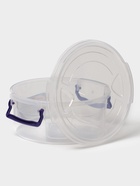 Контейнер пищевой, 1.2 л, d=17 см, h=7.5 см, круглый, прозрачный, голубой - Фото 3