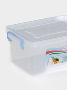 Контейнер пищевой, 1.5 л, 21×14×10 см, пластик, прямоугольный, прозрачный, ручки МИКС - Фото 3