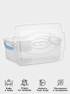 Контейнер пищевой, 17 л, 46×31×17 см, прямоугольный, прозрачный, ручки МИКС - Фото 2