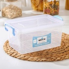 Контейнер пищевой, 3 л, 28×16×12 см, пластик, прямоугольный, прозрачный, ручки МИКС 9083070