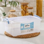 Контейнер пищевой, 9.75 л, 37.5×25×14 см, прямоугольный, прозрачный, ручки МИКС - Фото 5