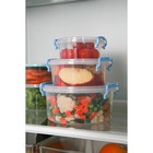 Набор контейнеров пищевых RICCO, 3 шт: 300 мл, 600 мл, 1,2 л, круглые, цвет прозрачный, голубой - Фото 7