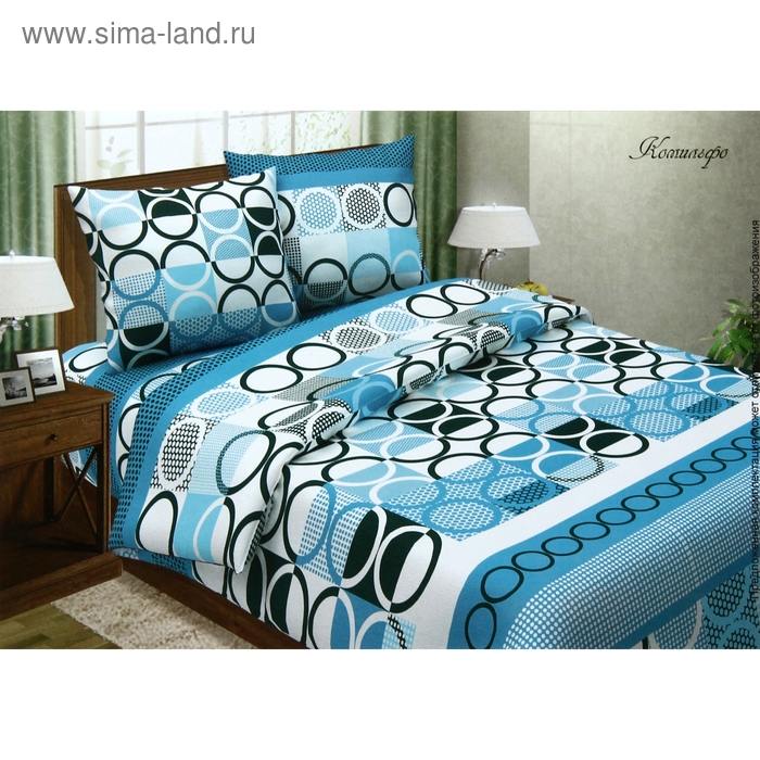 Постельное бельё 1,5сп"Pastel: Комильфо", цвет голубой, 147х217, 150х220, 70х70см - 2 шт - Фото 1
