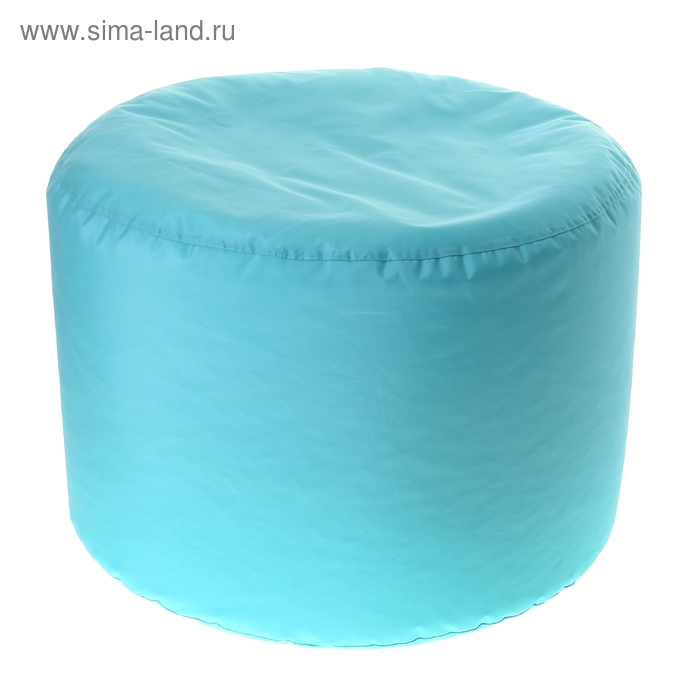 Пуфик круглый, d40см/h60см, цвет бирюзовый - Фото 1