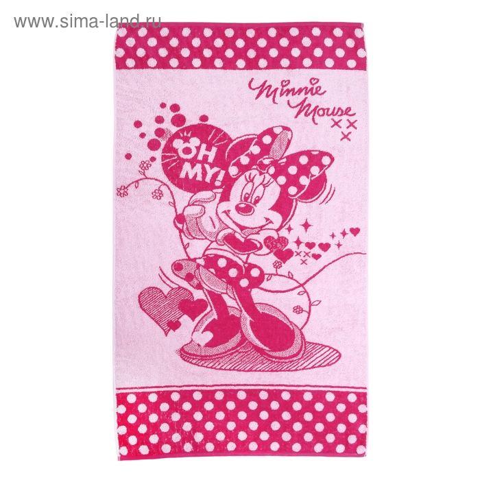 Полотенце махровое банное Disney Minnie Love 70х130 см, 100% хлопок, 460 г/м2 - Фото 1