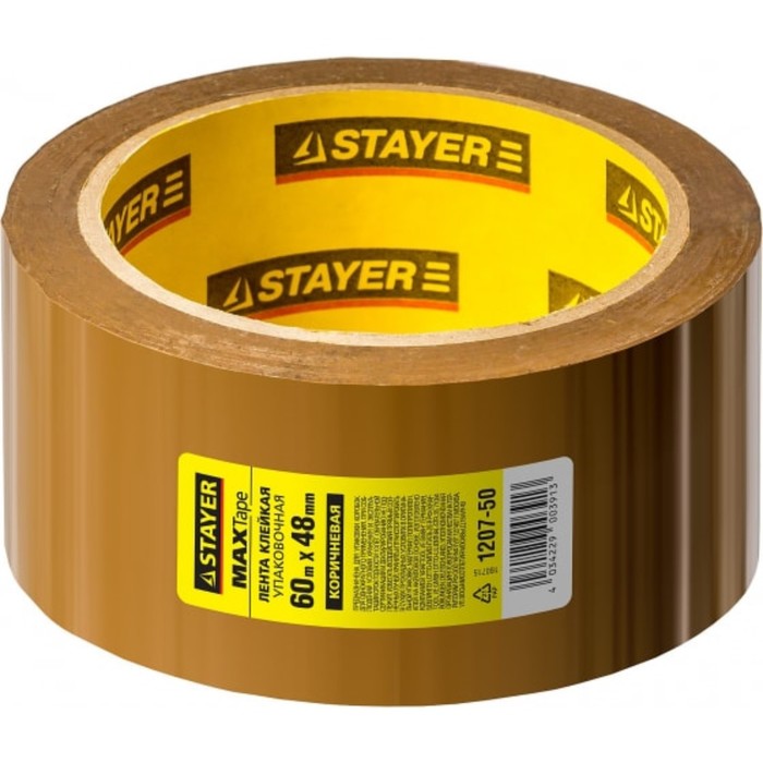 Лента клейкая STAYER Master 1207-50, коричневая, 48 мм х 60 м - Фото 1
