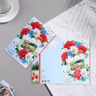 Открытка "С Днем Рождения! - 2" маки, ромашки, голубой , 18,7х28,4 см 9227775