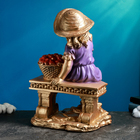 Фигура "Девушка на скамье" бронза, 21х28х44см - Фото 3