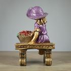 Садовая фигура "Девушка на скамье" бронза, 21х28х44см - Фото 6