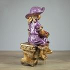 Фигура "Девушка на скамье" бронза, 21х28х44см - Фото 7