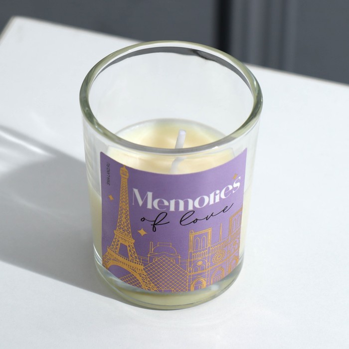 Свеча интерьерная в стакане «Memories», аромат лаванда - фото 1926485514
