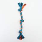 Игрушка тренировочная канатная "3 узла", до 33 см, до 55 г, голубая/оранжевая - Фото 2