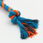 Игрушка канатная «3 узла», тренировочная, до 33 см, до 55 г, голубая, оранжевая 7883180