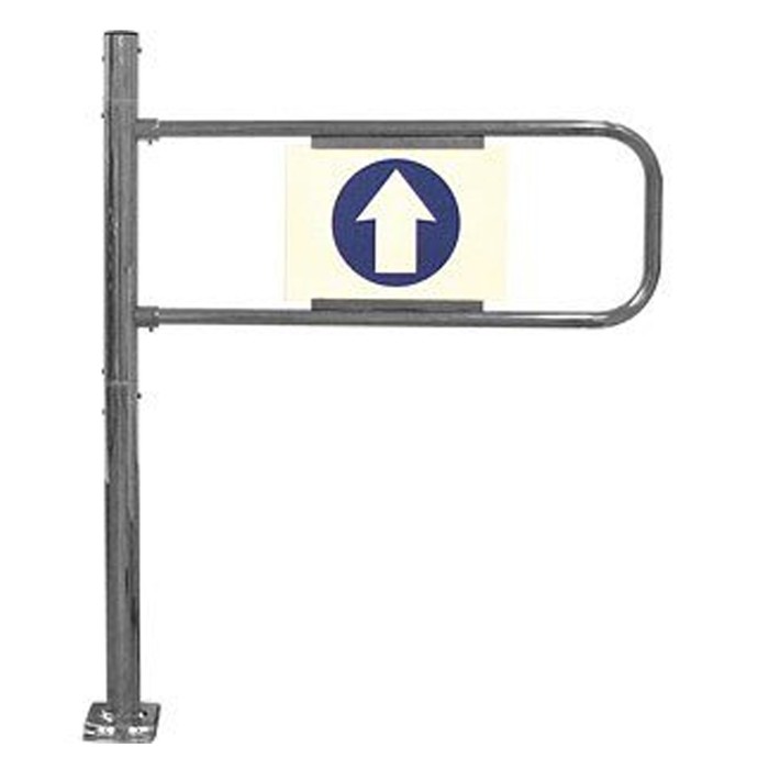 Механические ворота левые с функцией антипаника 800×1000×50, цвет хром