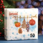 Салфетки бумажные Гармония цвета «Тесемочка подарков», 24х24 см, 50 листов - фото 11020869