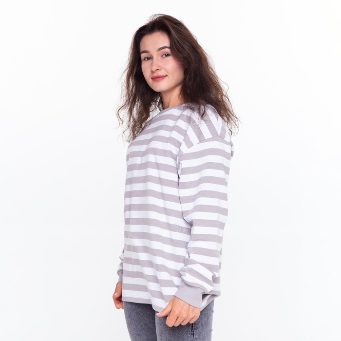 Джемпер женский, цвет серый/белый, размер 46 56156