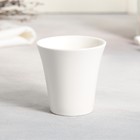 Чайная пара керамическая «Белая монстера», кружка 100 мл, блюдце 15х14 см, цвет белый - фото 4359314