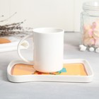 Чайная пара керамическая «Бодрого утра», кружка 200 мл, блюдце 17.8х13.3 см, цвет белый - Фото 2