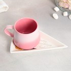 Чайная пара керамическая «Моменты», кружка 130 мл, блюдце 11х14.5 см, цвет розовый - Фото 3