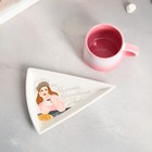 Чайная пара керамическая «Моменты», кружка 130 мл, блюдце 11х14.5 см, цвет розовый - Фото 1