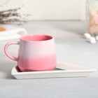 Чайная пара керамическая You are loved, кружка 130 мл, блюдце 11х14.5 см, цвет розовый - Фото 2