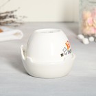 Набор керамический для чаепития «Завари чаек», кружка 150 мл, миска 10х3 см, цвет белый - Фото 2