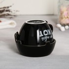 Набор керамический для чаепития «Дом там, где твой кот», кружка 150 мл, миска 10х3 см, цвет чёрный - фото 4359399