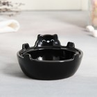Чайная пара керамическая «Черный кот», кружка 150 мл, миска 10х3 см, цвет чёрный - фото 4359404