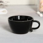 Чайная пара керамическая «Черный кот», кружка 150 мл, миска 10х3 см, цвет чёрный - Фото 4