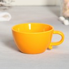 Чайная пара керамическая «Лапочка», кружка 150 мл, миска 10х3 см, цвет жёлтый - Фото 4