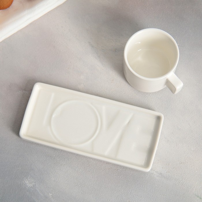 Чайная пара «Любовь», кружка 150 мл, блюдце 17.5х8 см - Фото 1