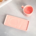 Чайная пара керамическая «8 марта», кружка 150 мл, блюдце 17.5х8 см, цвет розовый - Фото 6