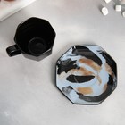 Чайная пара керамическая Art, кружка 200 мл, блюдце 13 см, цвет чёрный - фото 319014105