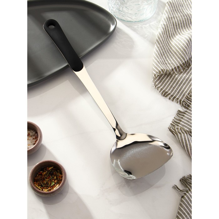 Лопатка из нержавеющей стали Доляна Home, 37.5×10 см, толщина 3 мм - Фото 1