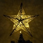 Светодиодная верхушка на ёлку «Звезда серебристая» 25 см, 20 LED, батарейки CR2032х2, свечение тёплое белое - фото 9922314