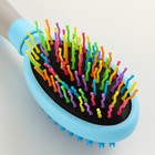 Двусторонняя щётка - расческа, средняя, 6×19 см, с волнистыми зубьями, голубая - Фото 3