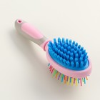 Двусторонняя щётка - расчёска с волнистыми зубьями, средняя, 6×19 см, розовая - Фото 2