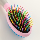 Двусторонняя щётка - расчёска с волнистыми зубьями, средняя, 6×19 см, розовая - Фото 3