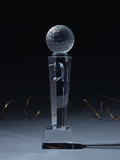 Наградная фигура стела «Гольф», стекло, 25×6.5×6.5 см