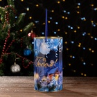 Подарочная коробка, тубус «Рождественская деревня» 120×220 мм (200 мм внутр. высота). - Фото 3